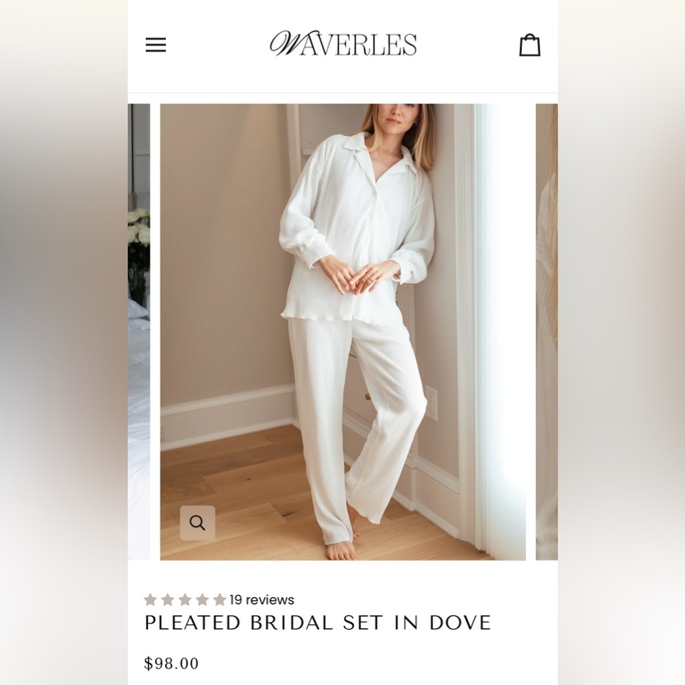 Waverles White Pajamas NEW IN BAG
